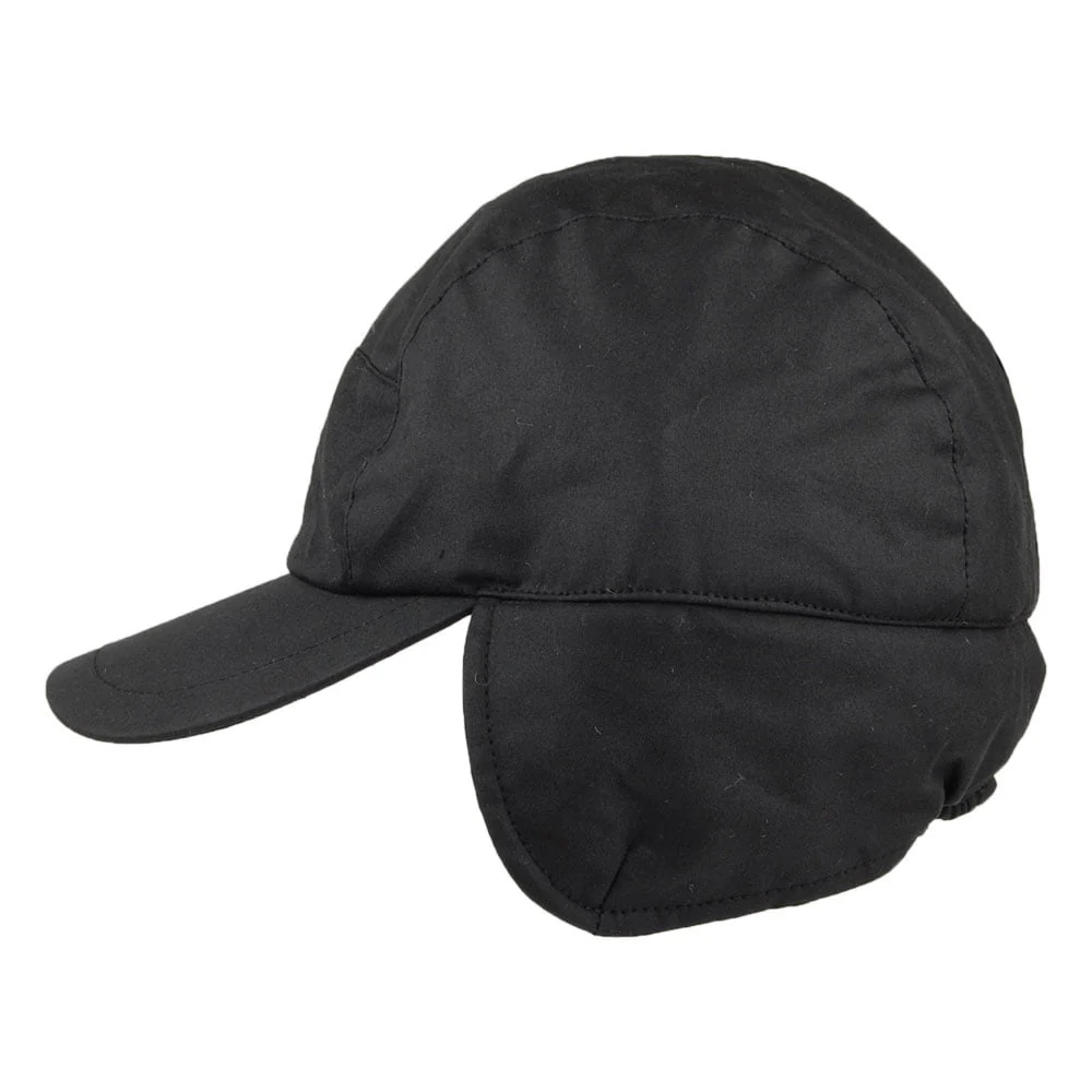 Failsworth Lumberjack Baseball Cap aus gewachster Baumwolle mit Ohrenklappen - Schwarz - Image 2