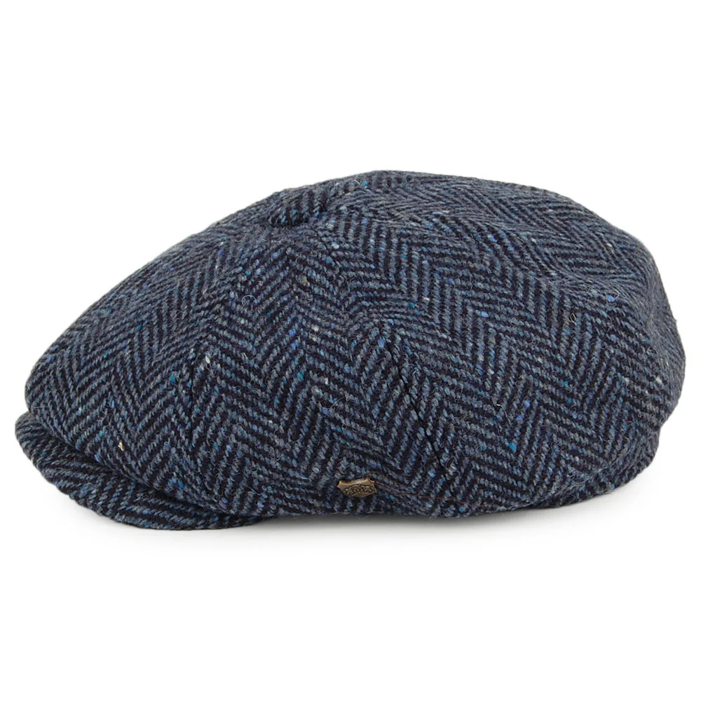 Failsworth Malmo Ballonmütze mit Fischgrätmuster aus Donegal Tweed - Blau-Multi - Image 3