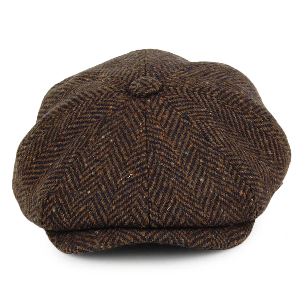 Failsworth Malmo Ballonmütze mit Fischgrätmuster aus Donegal Tweed - Braun - Image 2