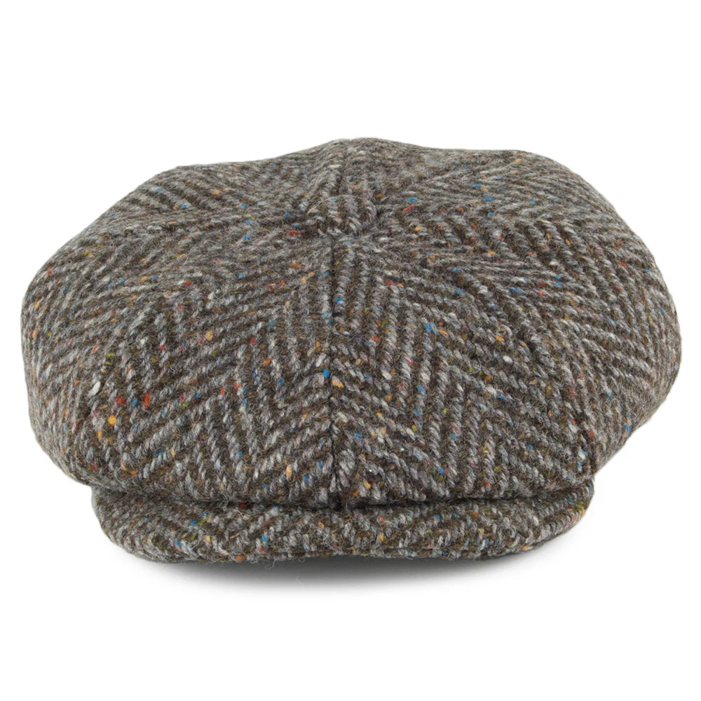 Failsworth Mayo Donegal Tweed Ballonmütze mit Fischgrätmuster - Torf - Image 2