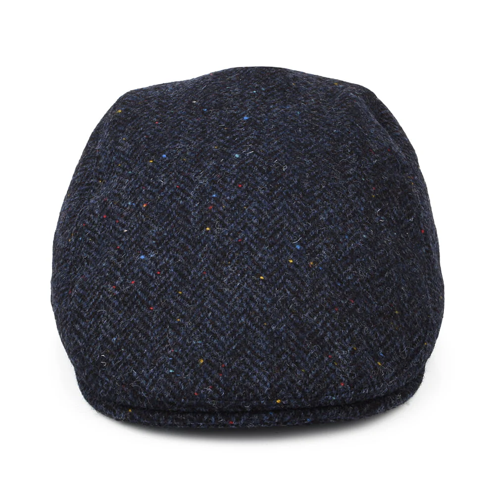 Failsworth Oban HARRIS TWEED Schiebermütze mit Fischgrätmuster mit Ohrenklappen - Marineblau - Image 3