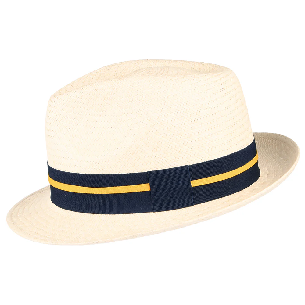 Failsworth Panama Trilby Hut mit gestreiftem Band - Natur - Image 2