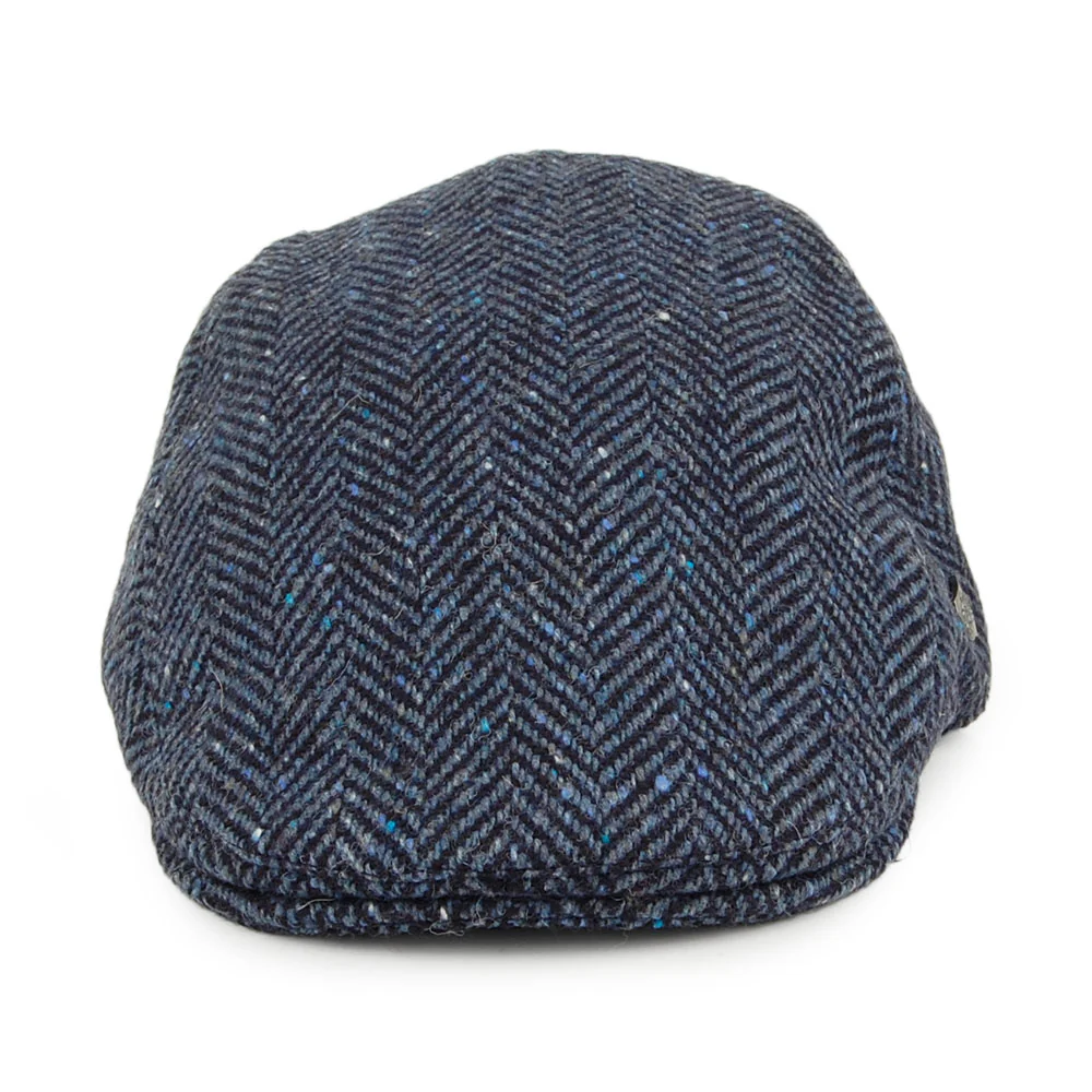 Failsworth Stockholm Donegal Tweed Schiebermütze mit Fischgrätmuster - Blau-Multi - Image 2