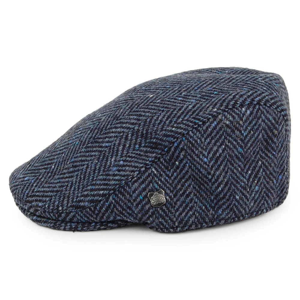 Failsworth Stockholm Donegal Tweed Schiebermütze mit Fischgrätmuster - Blau-Multi - Image 3