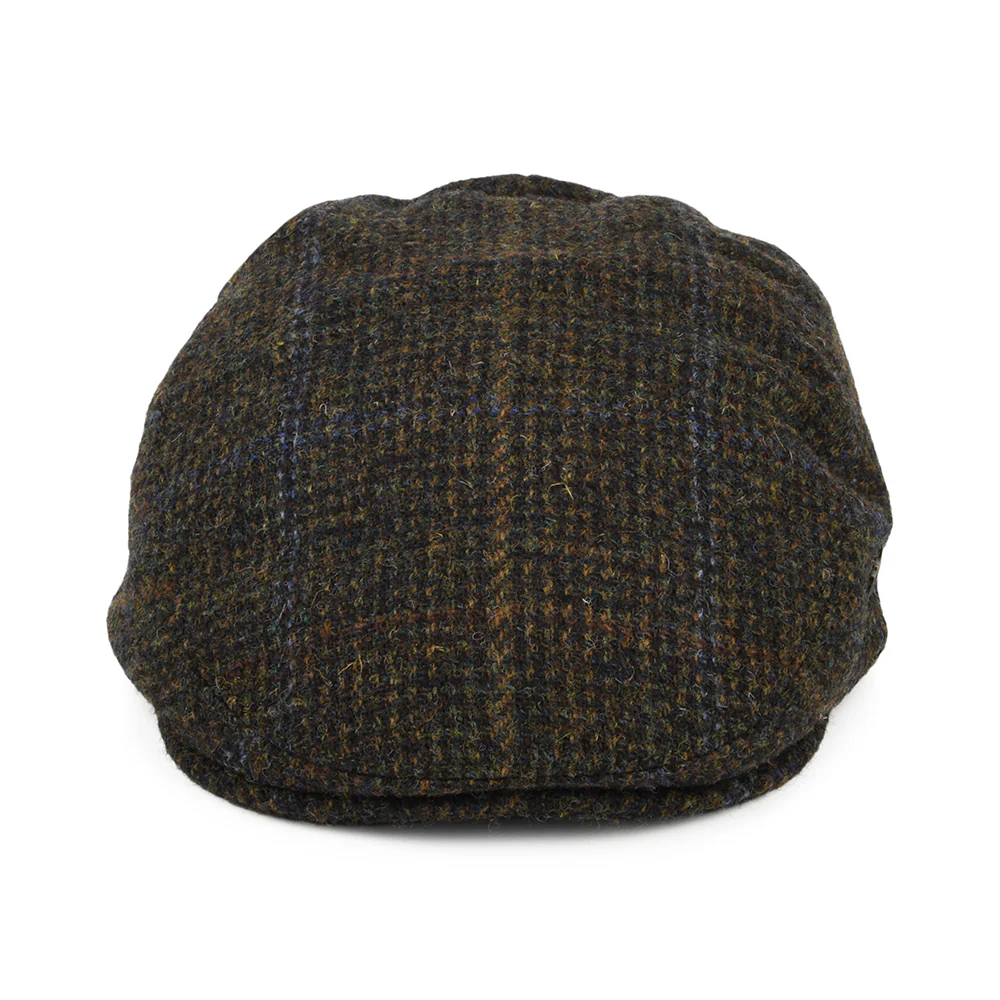 Failsworth Stornoway HARRIS TWEED Schiebermütze mit Fensterscheibenmuster - Olivgrün-Multi - Image 2