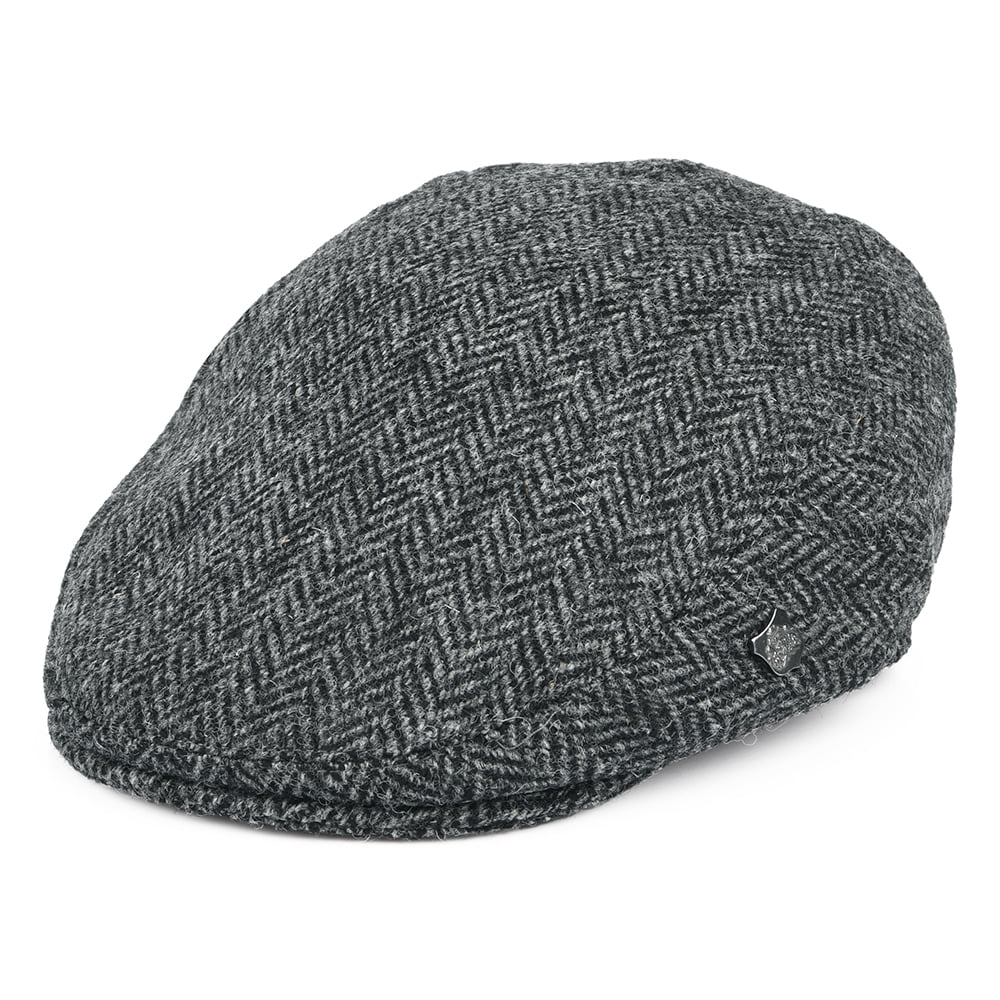 Failsworth Stornoway HARRIS TWEED Schiebermütze mit Fischgrätmuster - Grau