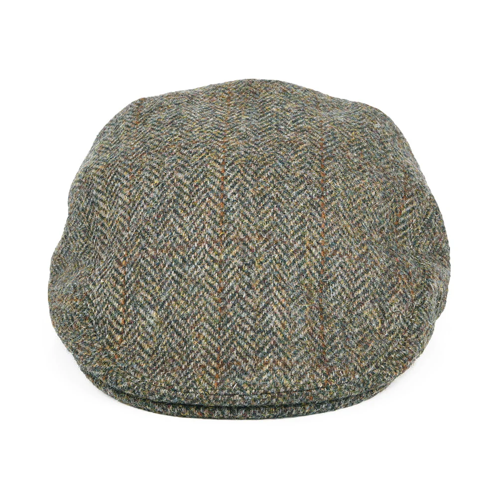 Failsworth Stornoway HARRIS TWEED Schiebermütze Fensterscheiben-Fischgrätmuster - Olivgrün-Blau - Image 2