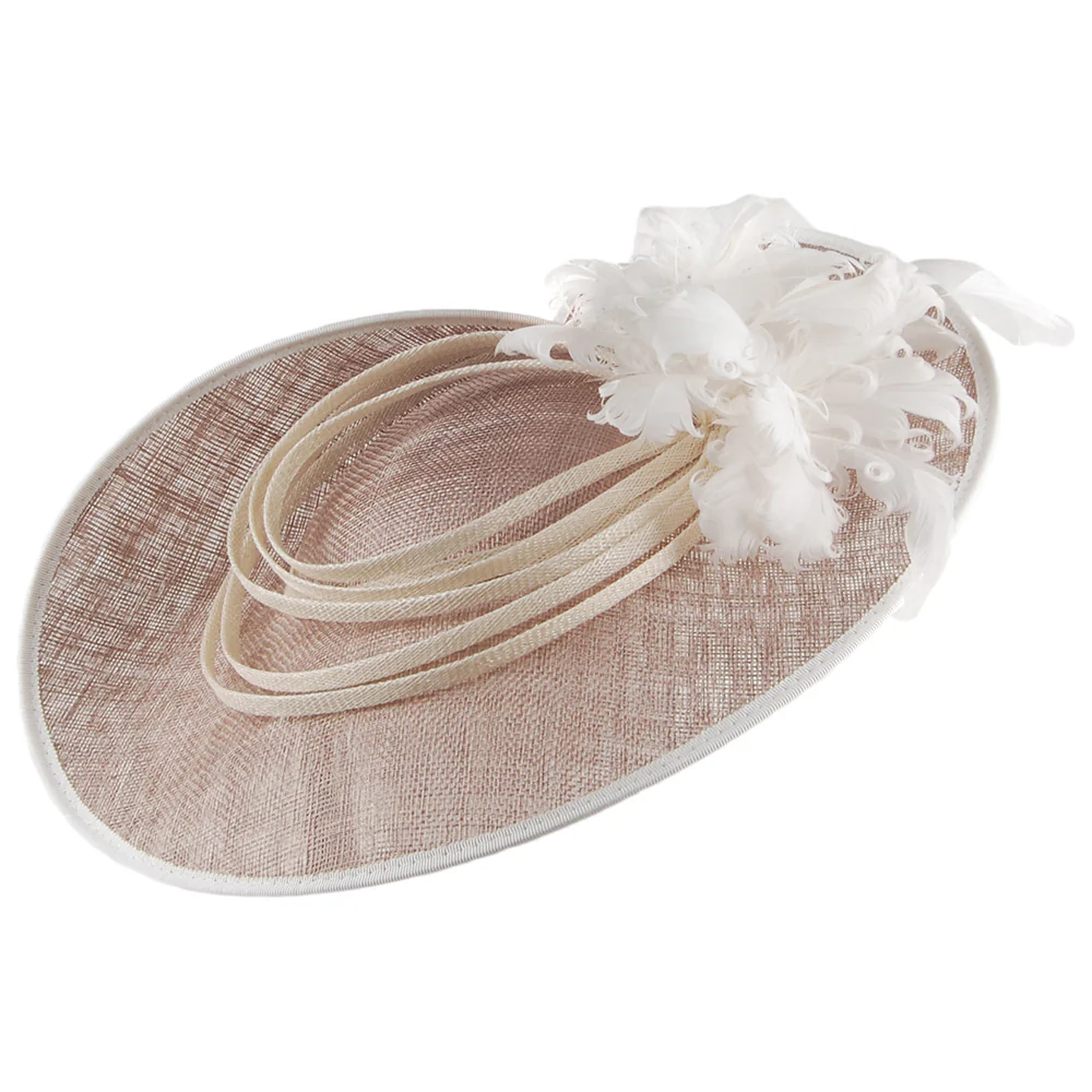 Failsworth Venus Disc Fascinator - Grau-Elfenbein