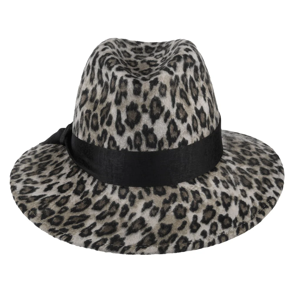 Failsworth Wasserabweisende Fedora Hut Schneeleopard aus Wollfilz - Grau-Mix - Image 4