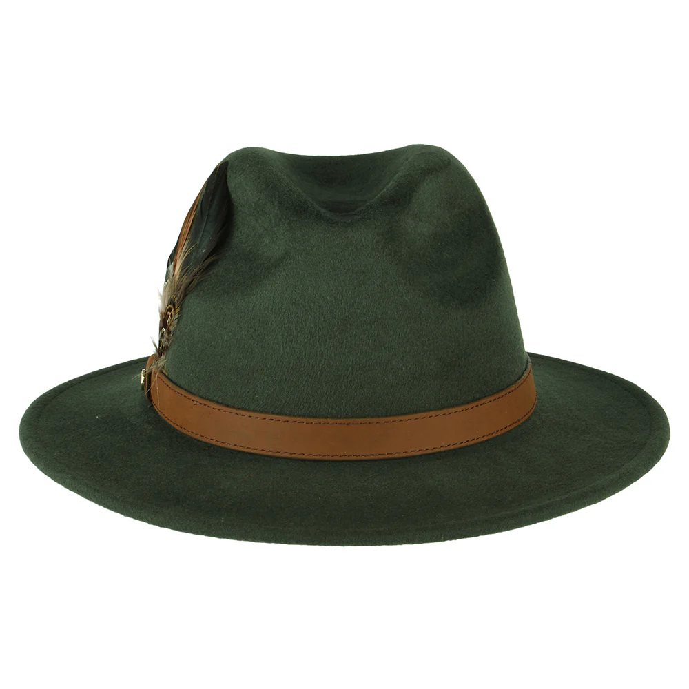 Failsworth Wasserabweisender Fedora Hut aus Wollfilz - Olivgrün - Image 3