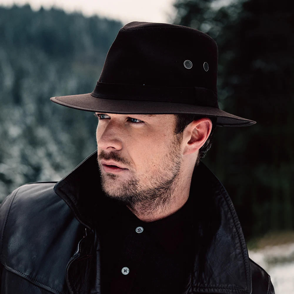 Failsworth Waxed Drifter Wasserabweisender Fedora Hut aus British Waxed Cotton - Braun - Image 3