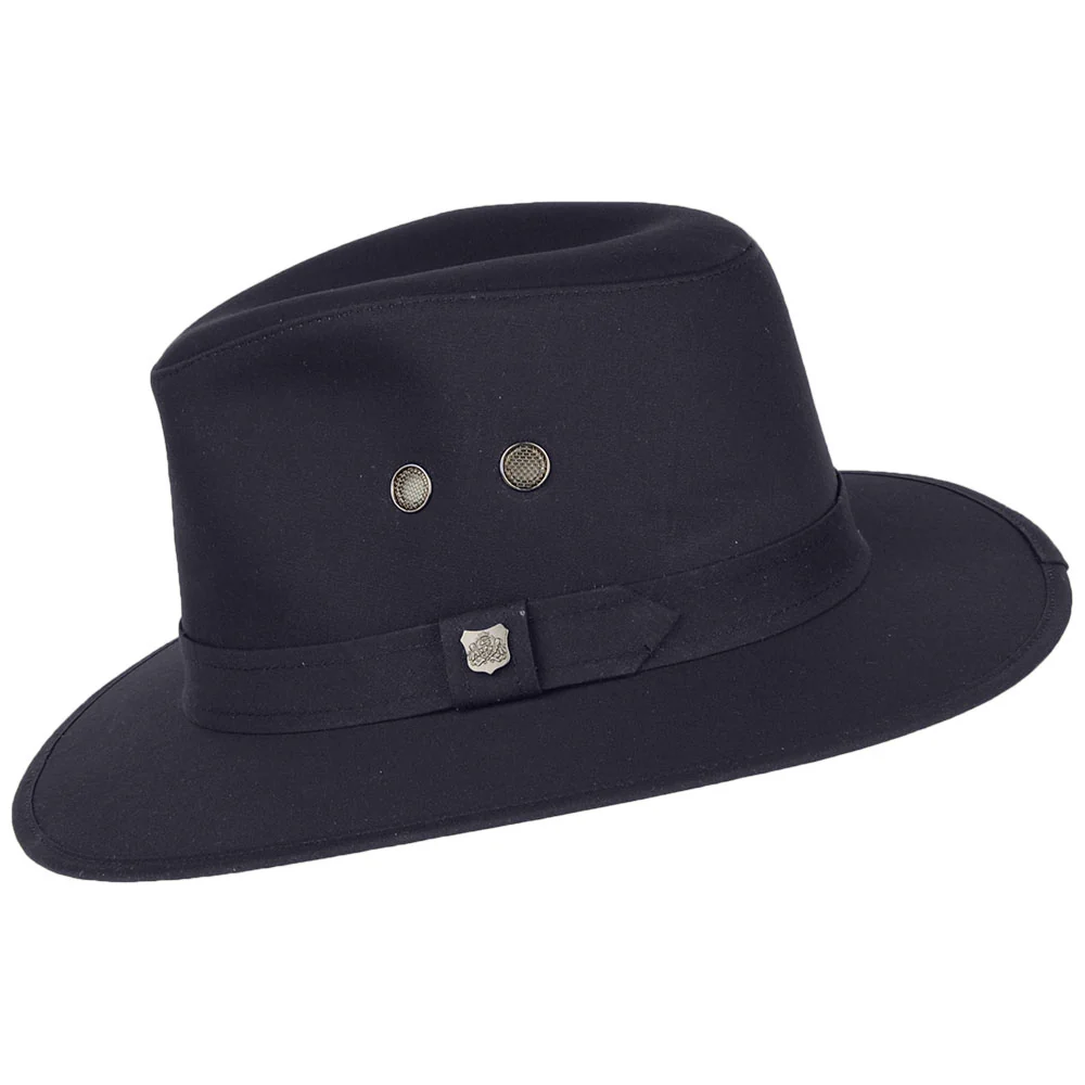 Failsworth Waxed Drifter Wasserabweisender Fedora Hut aus British Waxed Cotton - Marineblau - Image 2