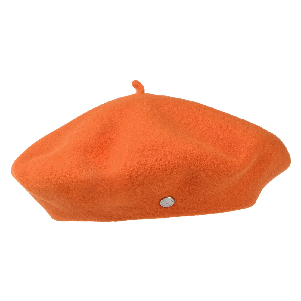 Laulhère authentische Baskenmütze aus Merinowolle - Dunkles Orange