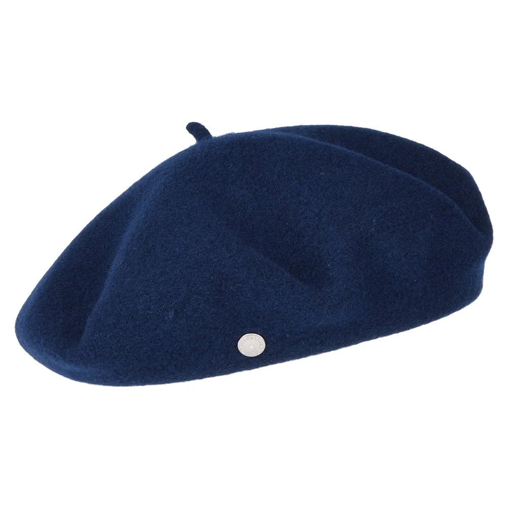 Laulhère Kinder Petit Basque Baskenmütze aus Merinowolle - Marineblau