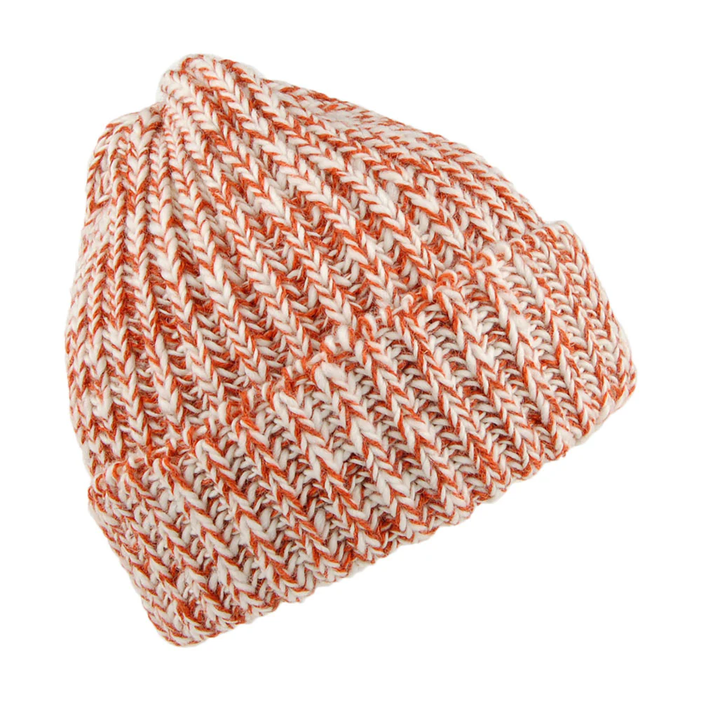 Highland 2000 Beanie Mütze mit Umschlag aus Englischer Merinowolle - Verbranntes Orange - Image 2