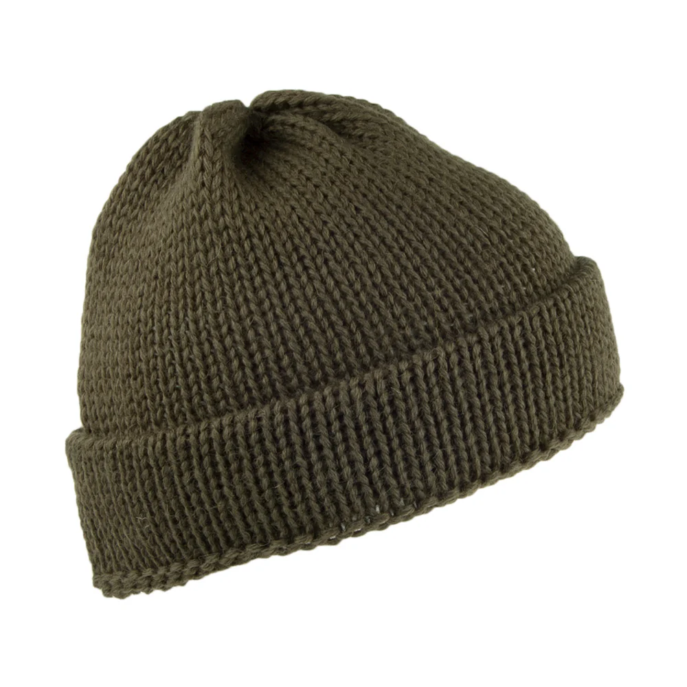 Highland 2000 Short Fishermans Beanie Mütze aus Englischer Wolle - Olivgrün - Image 2