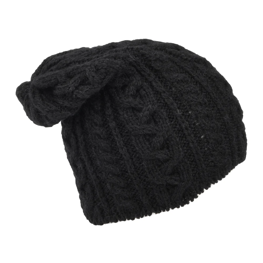 Highland 2000 Super Weiche Slouch Oversized Beanie Mütze aus Alpaka Wolle - Schwarz - Image 2
