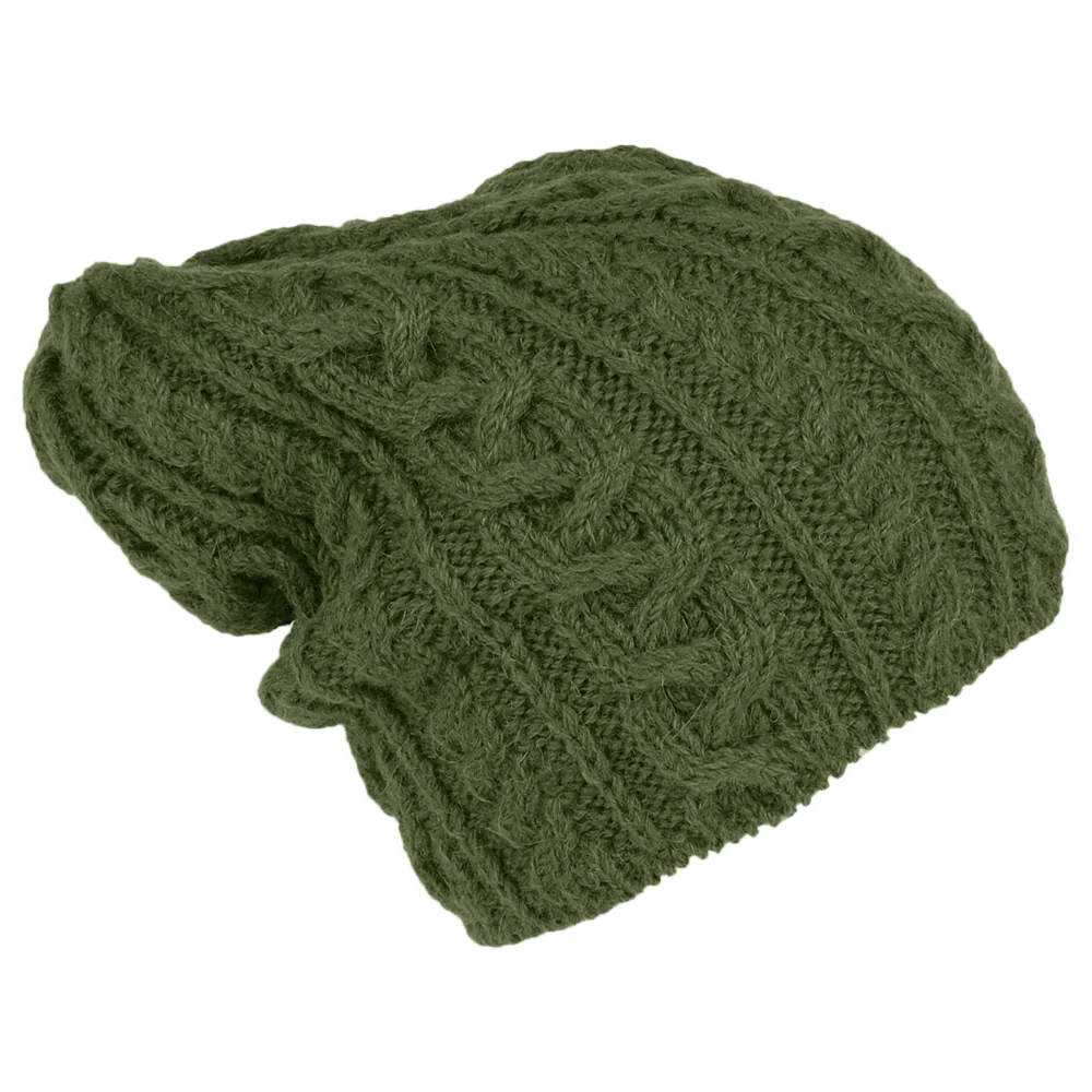 Highland 2000 Super Weiche Slouch Oversized Beanie Mütze aus Alpaka Wolle - Olivgrün - Image 2