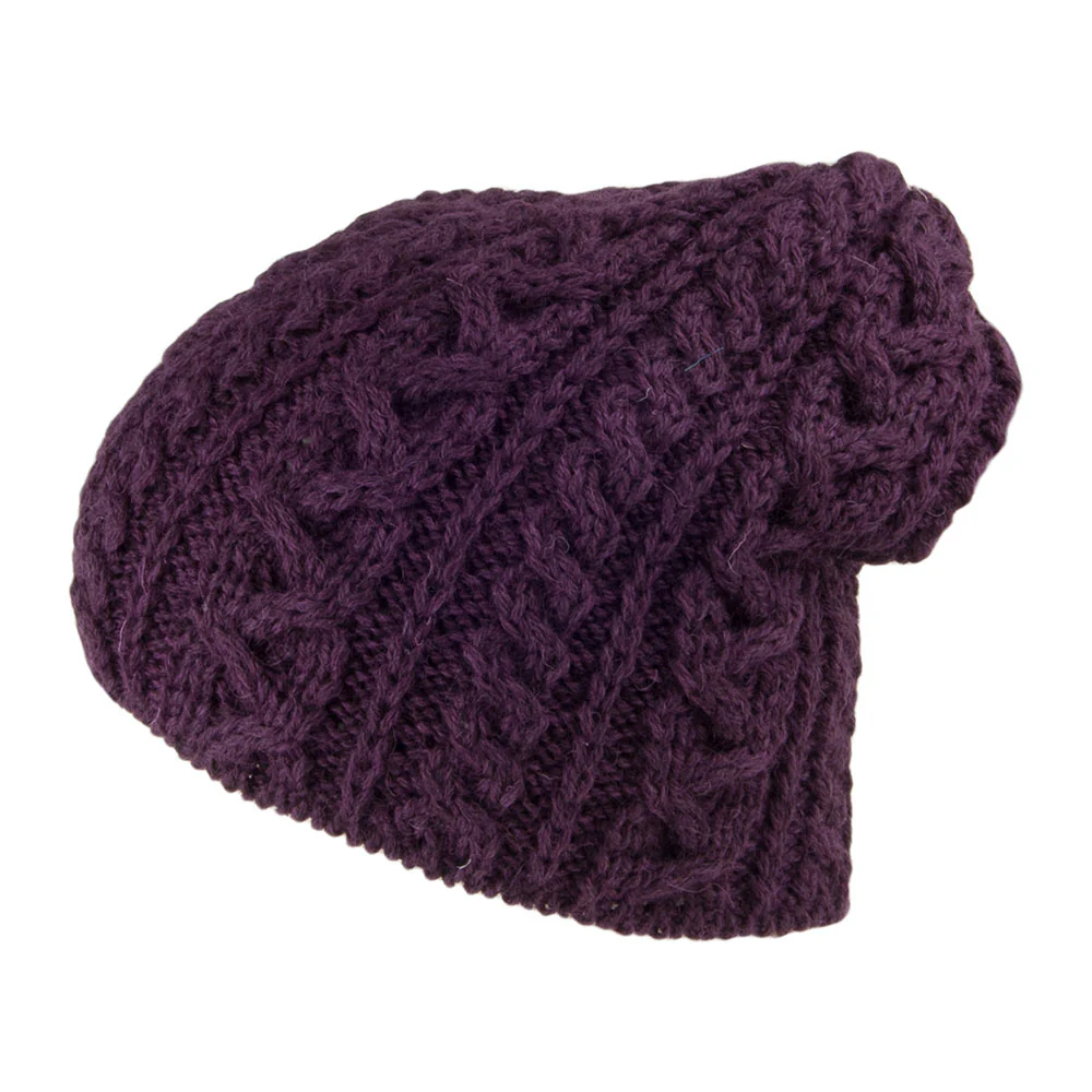 Highland 2000 Übergröße Beanie Mütze aus Englischer Wolle - Lila