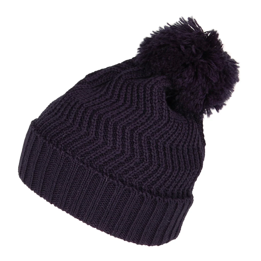 Highland 2000 Zickzack Bommelmütze - Marineblau