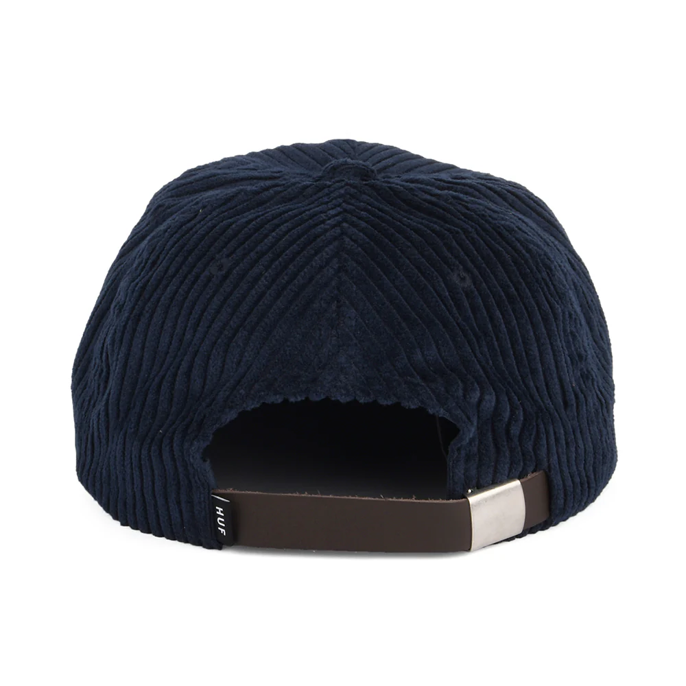 HUF Box Logo Kord Baseball Cap mit flachem Visier - Marineblau - Image 3