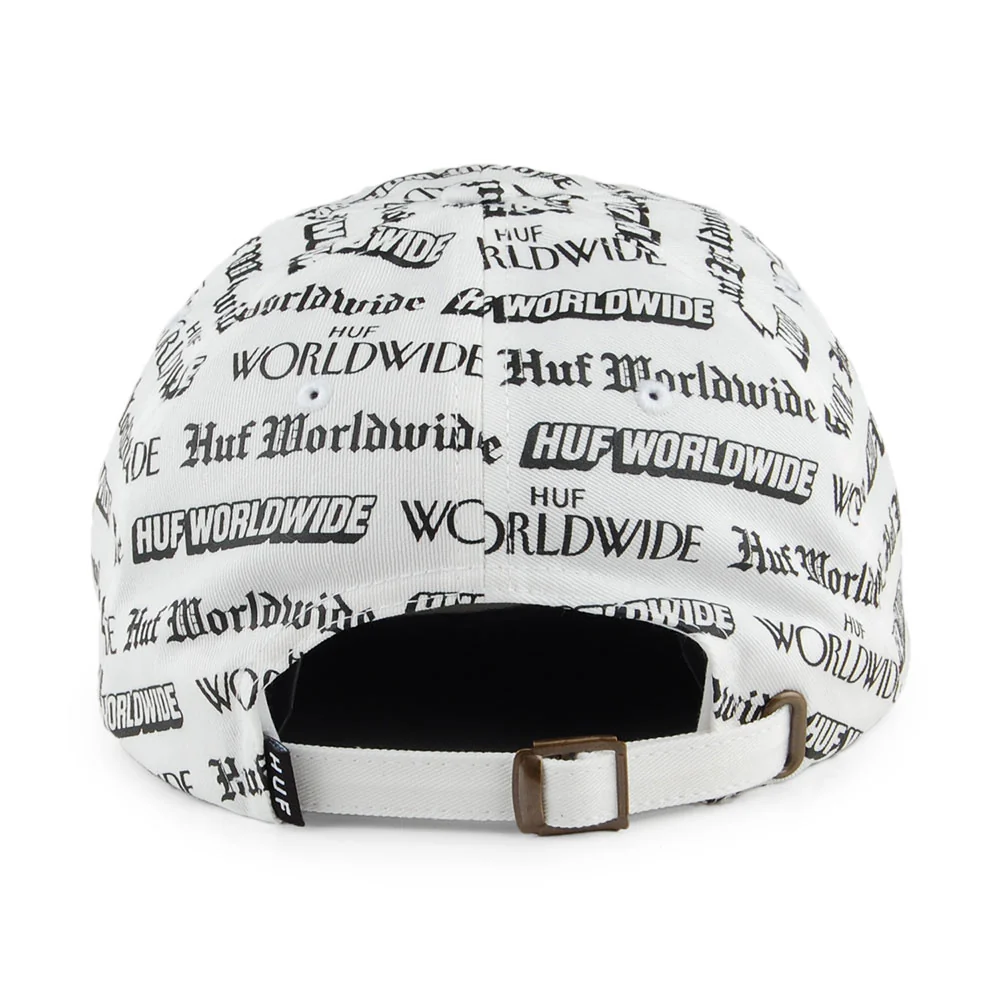 HUF Fake News Curved Visor Baseball Cap - Weiß - Image 3