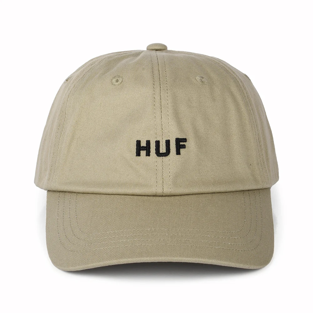 HUF Original Logo Baseball Cap mit gebogenem Visier aus Baumwolle - Hellbeige - Image 2