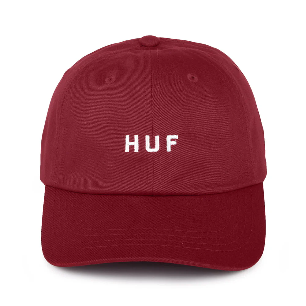 HUF Original Logo Baseball Cap mit gebogenem Visier aus Baumwolle - Burgunderrot - Image 2