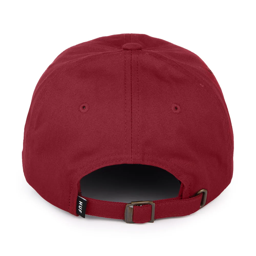 HUF Original Logo Baseball Cap mit gebogenem Visier aus Baumwolle - Burgunderrot - Image 3