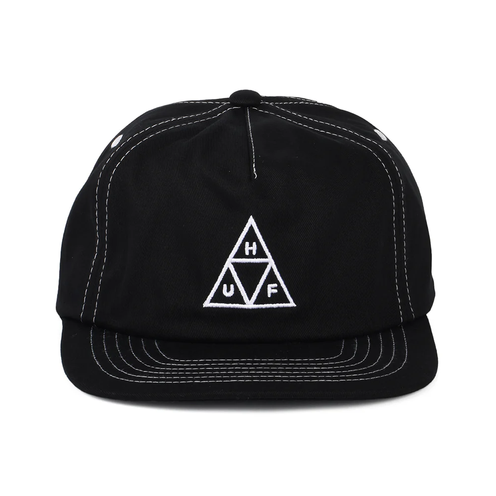 HUF Triple Triangle Unstrukturierte Snapback Cap - Schwarz-Weiß - Image 2