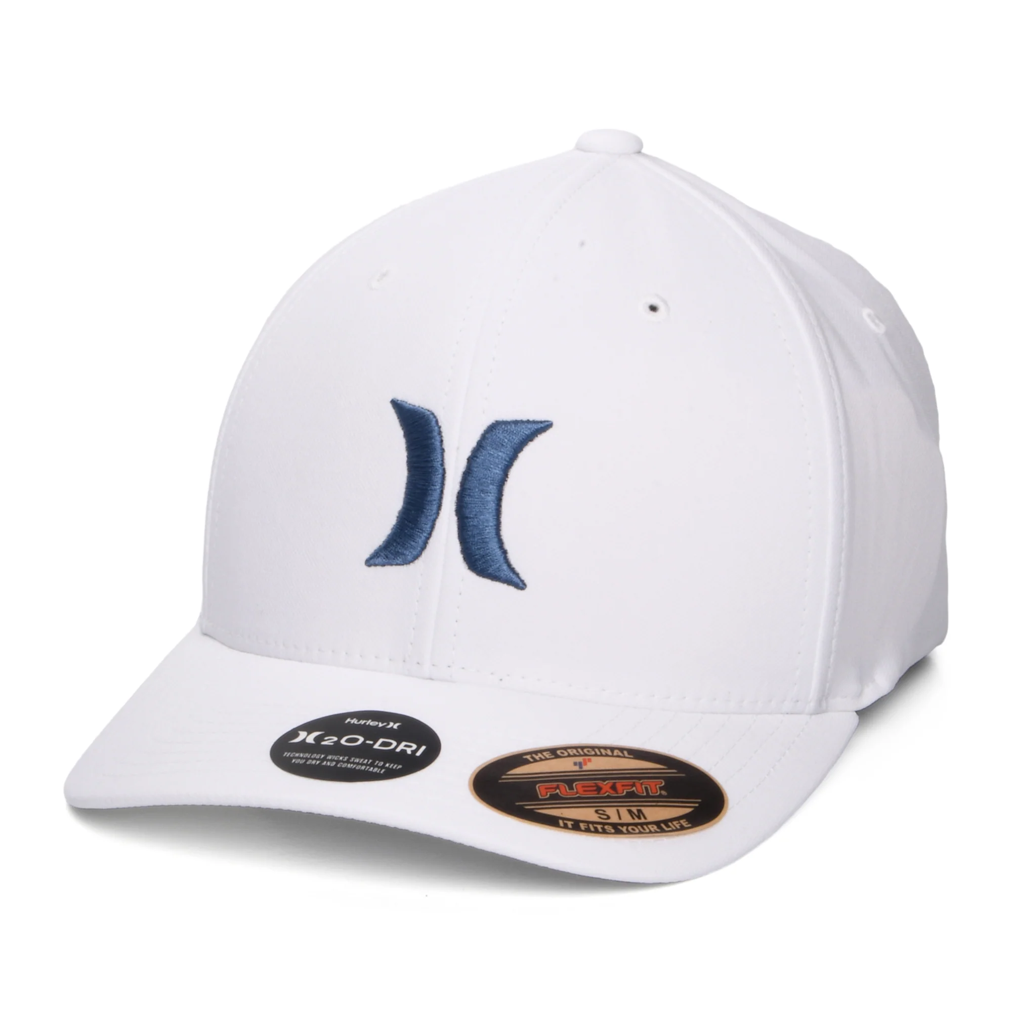 Hurley H2O-Dri One & Only Flexfit Baseball Cap - Weiß-Schieferblau