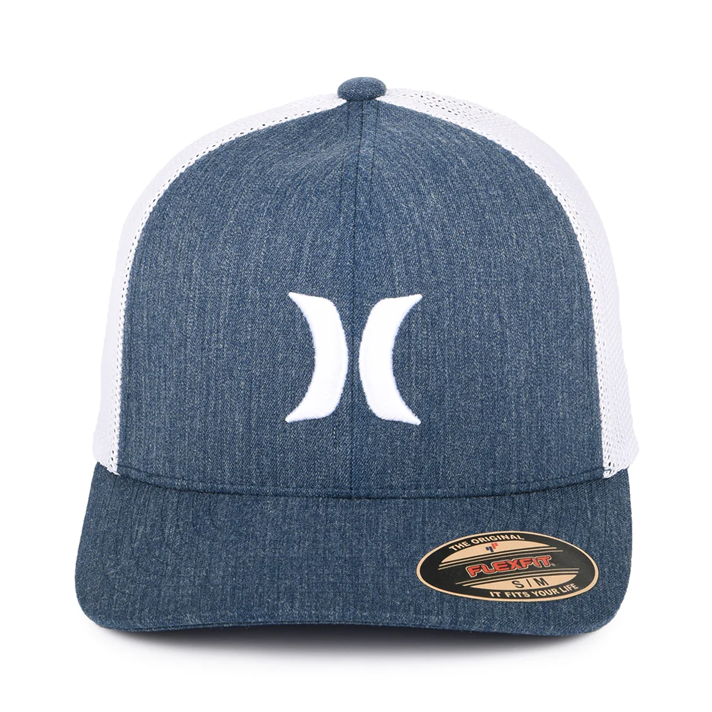 Hurley Icon Textures Flexfit Baseball Cap - Marineblau-Weiß - Image 2