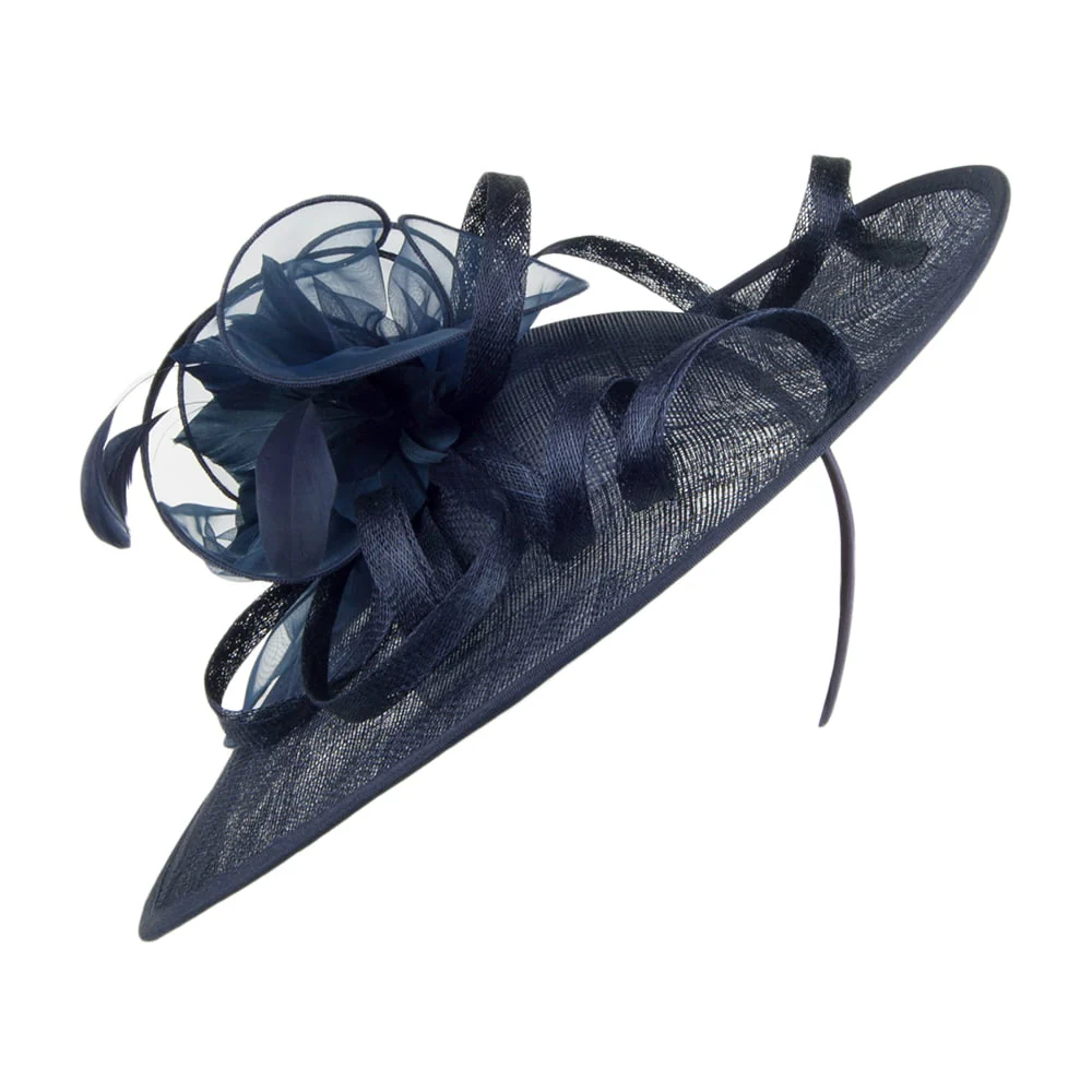 Jane Anne Designs Penelope Scheiben Fascinator - Marineblau - Image 3
