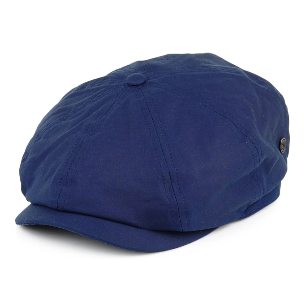 Jaxon & James British Millerain Ballonmütze aus gewachster Baumwolle Marineblau Großhandel