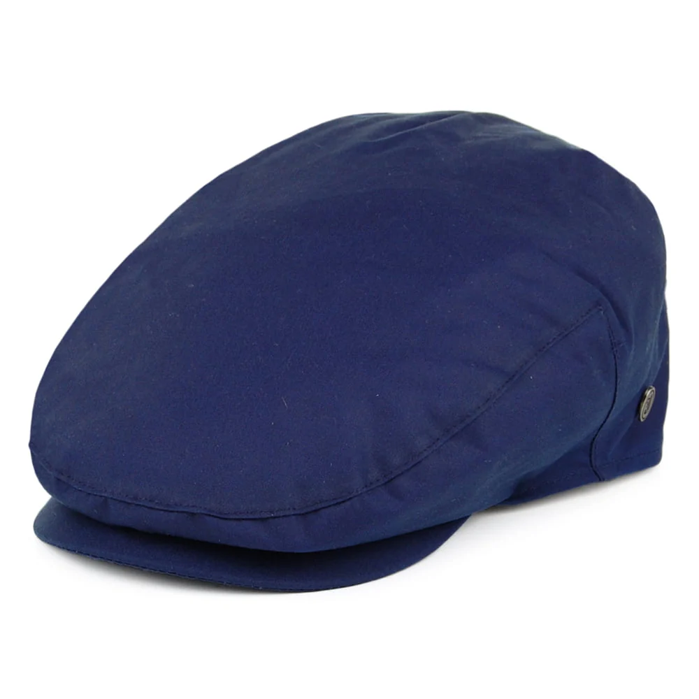 Jaxon & James British Millerain Schiebermütze aus gewachster Baumwolle - Marineblau