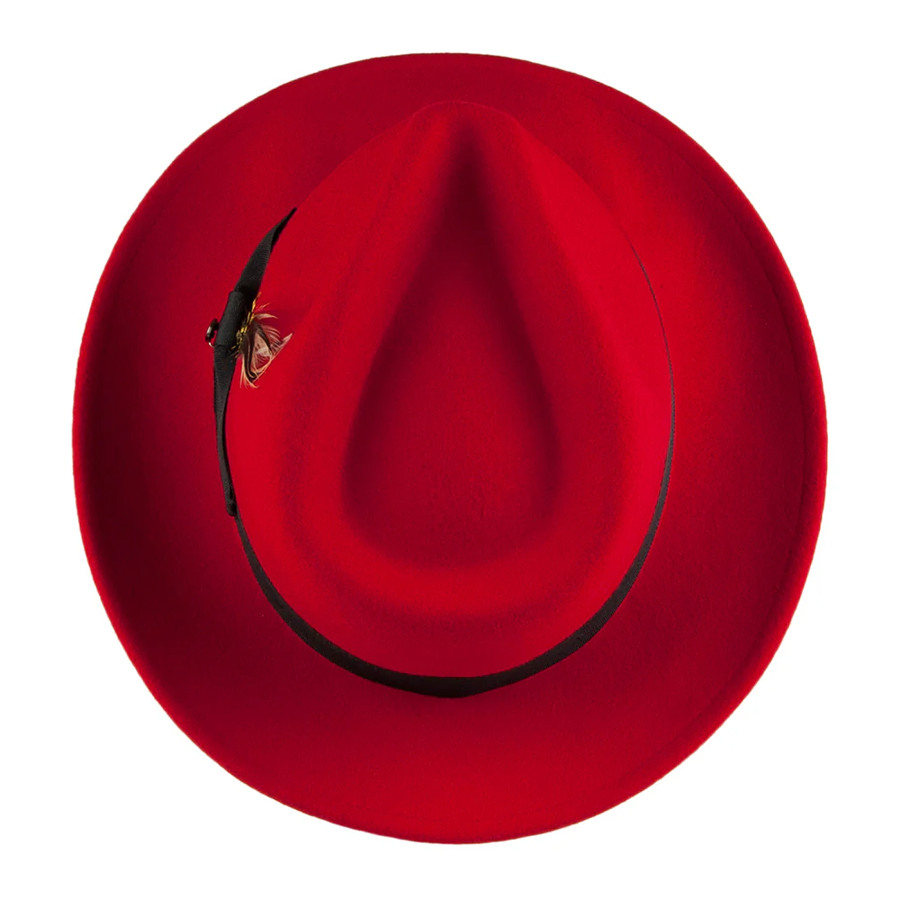 Jaxon & James C-Crown Knautschbar Fedora Hut aus Wollfilz - Rot - Image 3