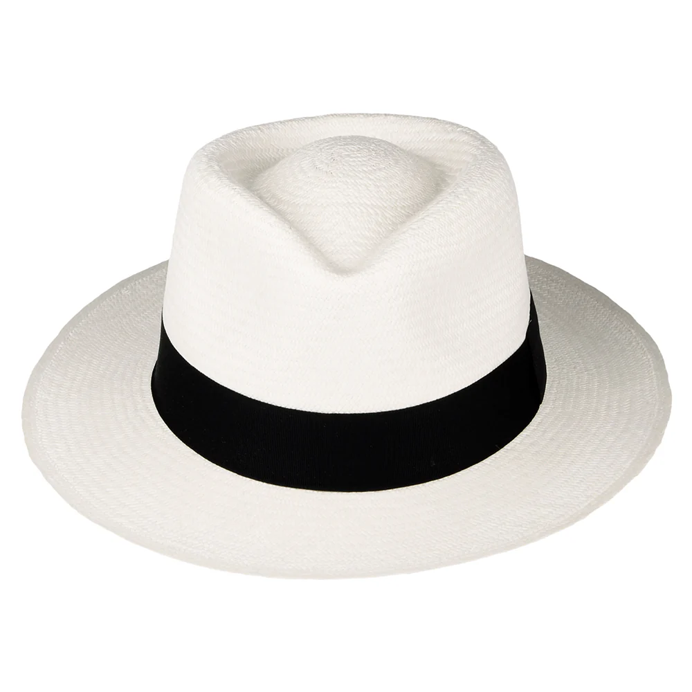 Jaxon & James C-Crown Panama Fedora Hut - Perlweiß - Image 3