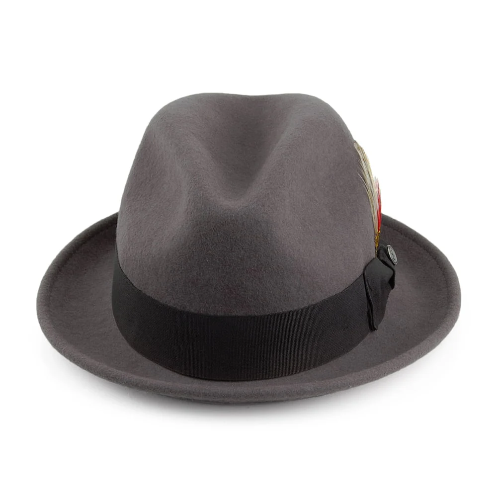 Jaxon & James Crushable Blues Trilby Wollfilz Grau Großhandel - Image 3