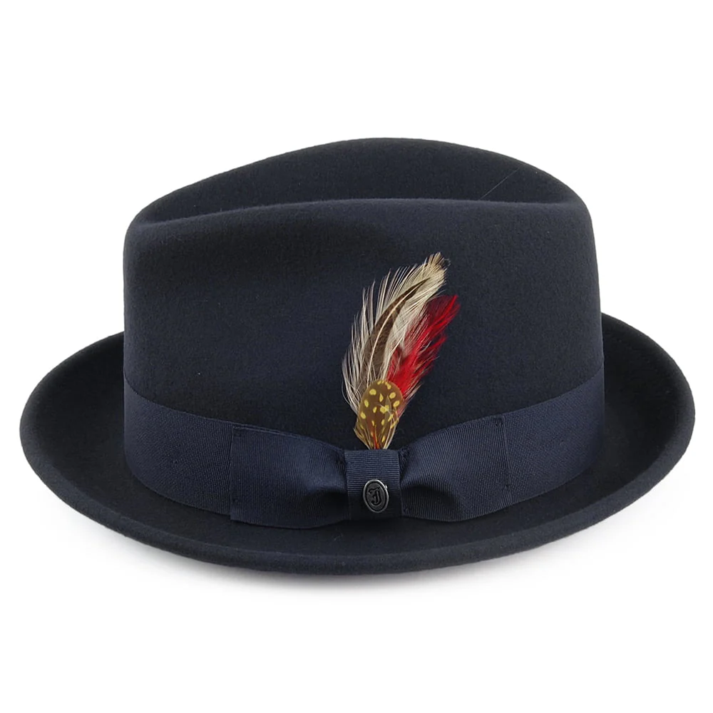Jaxon & James Crushable Blues Trilby Wollfilz Navy Großhandel - Image 2