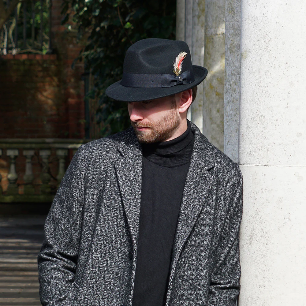 Jaxon & James Crushable Blues Trilby Wollfilz Schwarz Großhandel - Image 5