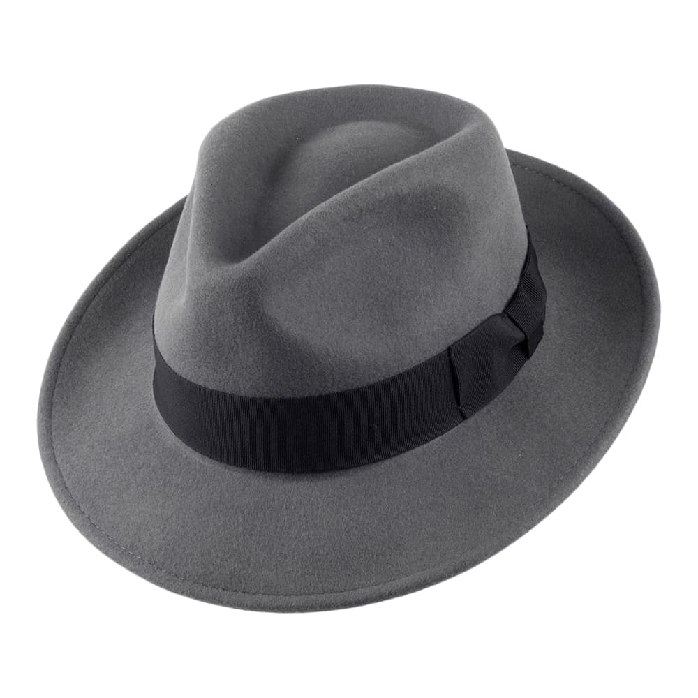 Jaxon & James Crushable C-Crown Fedora Wollfilzhut Grau Großhandel - Image 2