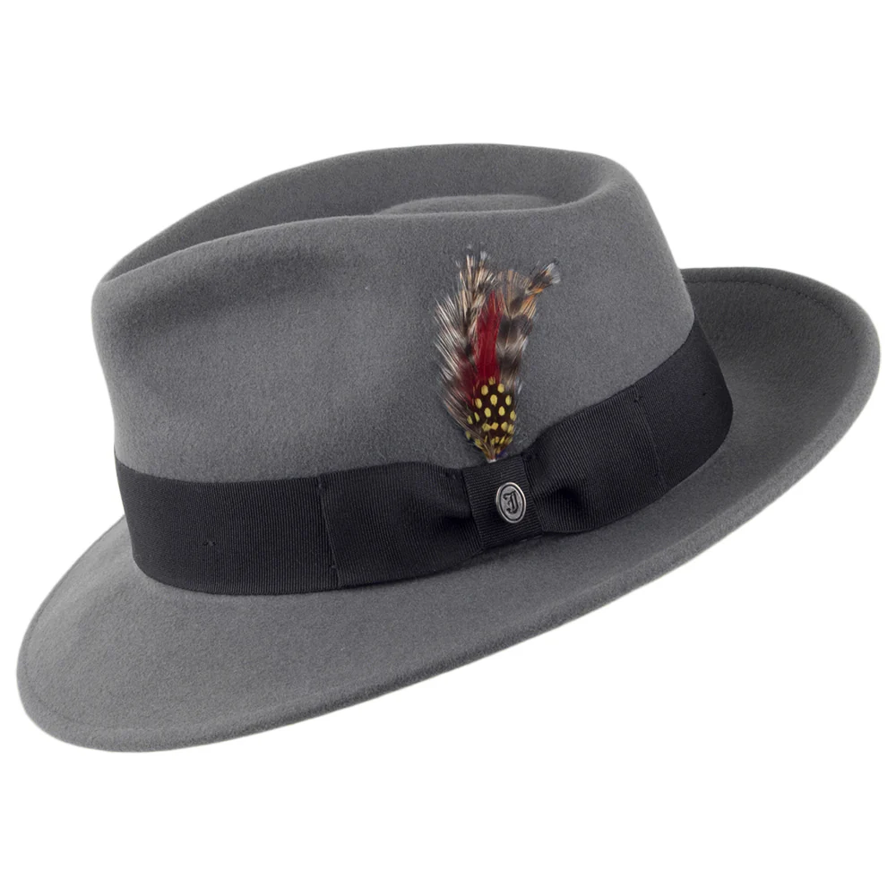 Jaxon & James Crushable C-Crown Fedora Wollfilzhut Grau Großhandel - Image 3