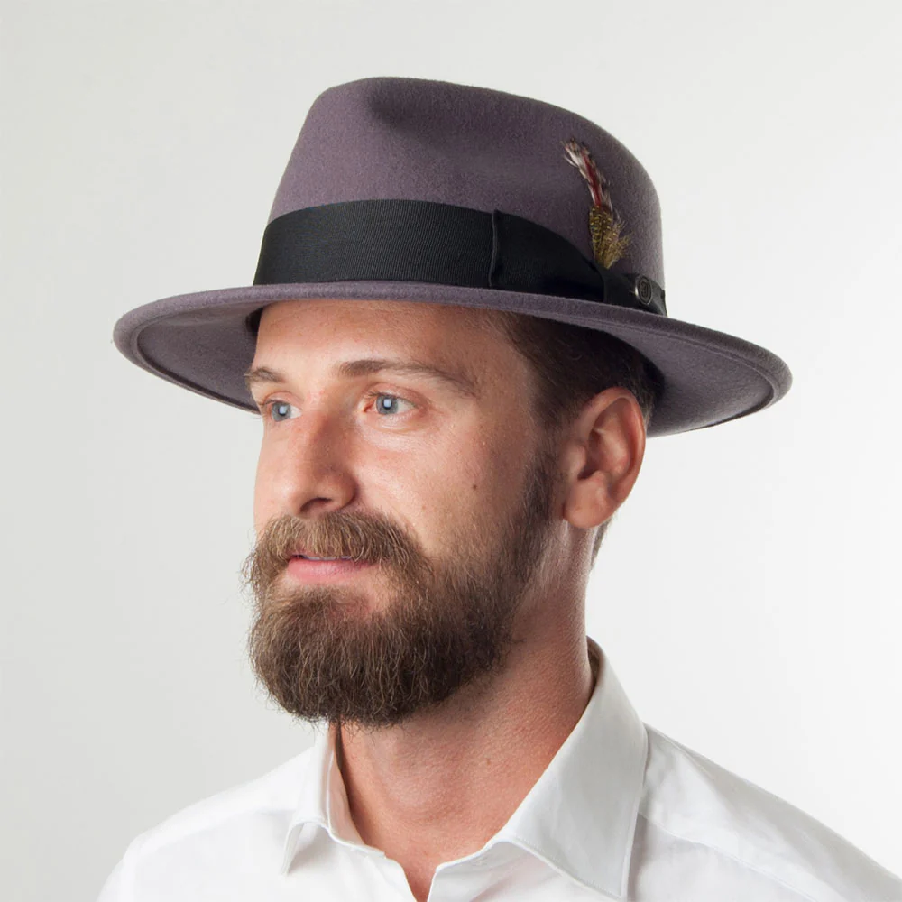 Jaxon & James Crushable C-Crown Fedora Wollfilzhut Grau Großhandel - Image 5