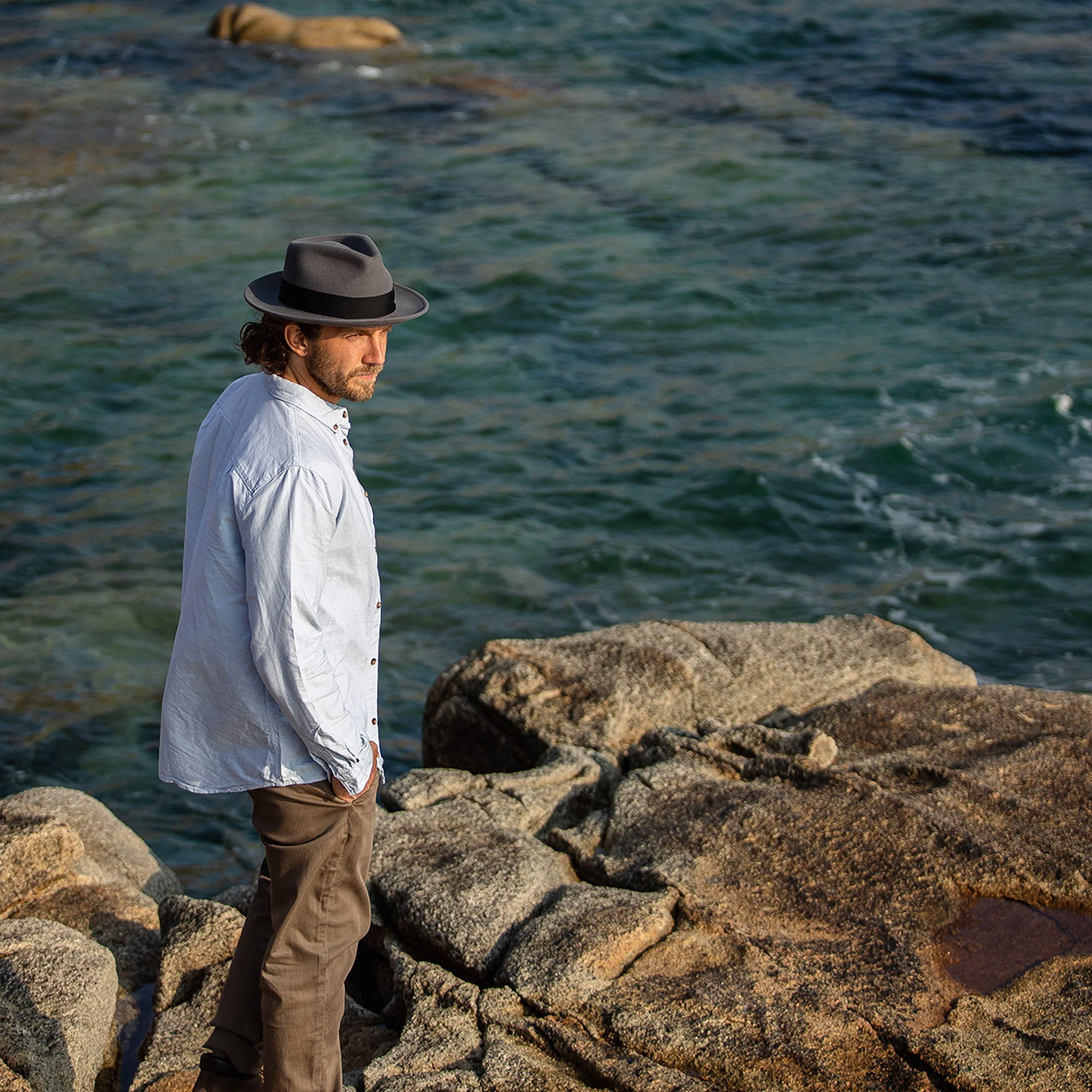 Jaxon & James Crushable C-Crown Fedora Wollfilzhut Grau Großhandel - Image 7