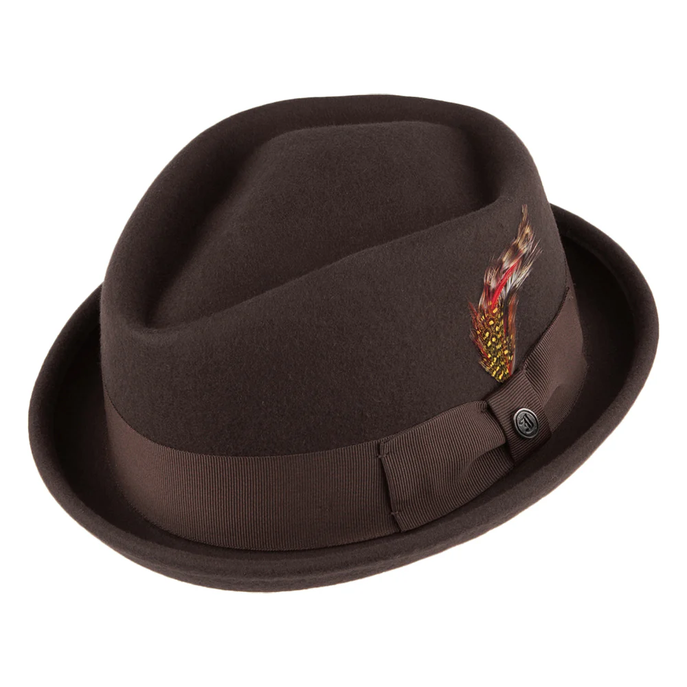 Jaxon & James Crushable Diamond Crown Pork Pie Wollfilzhut Braun Großhandel