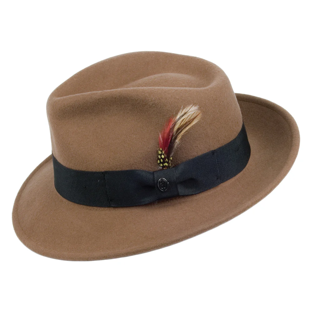 Jaxon & James Crushable Fedora C-Crown Wollfilzhut Pekan Großhandel - Image 2