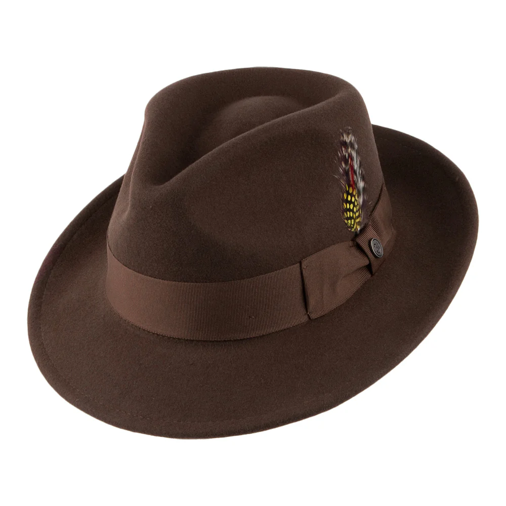 Jaxon & James Crushable Fedora Wollfilzhut- Braun Großhandel