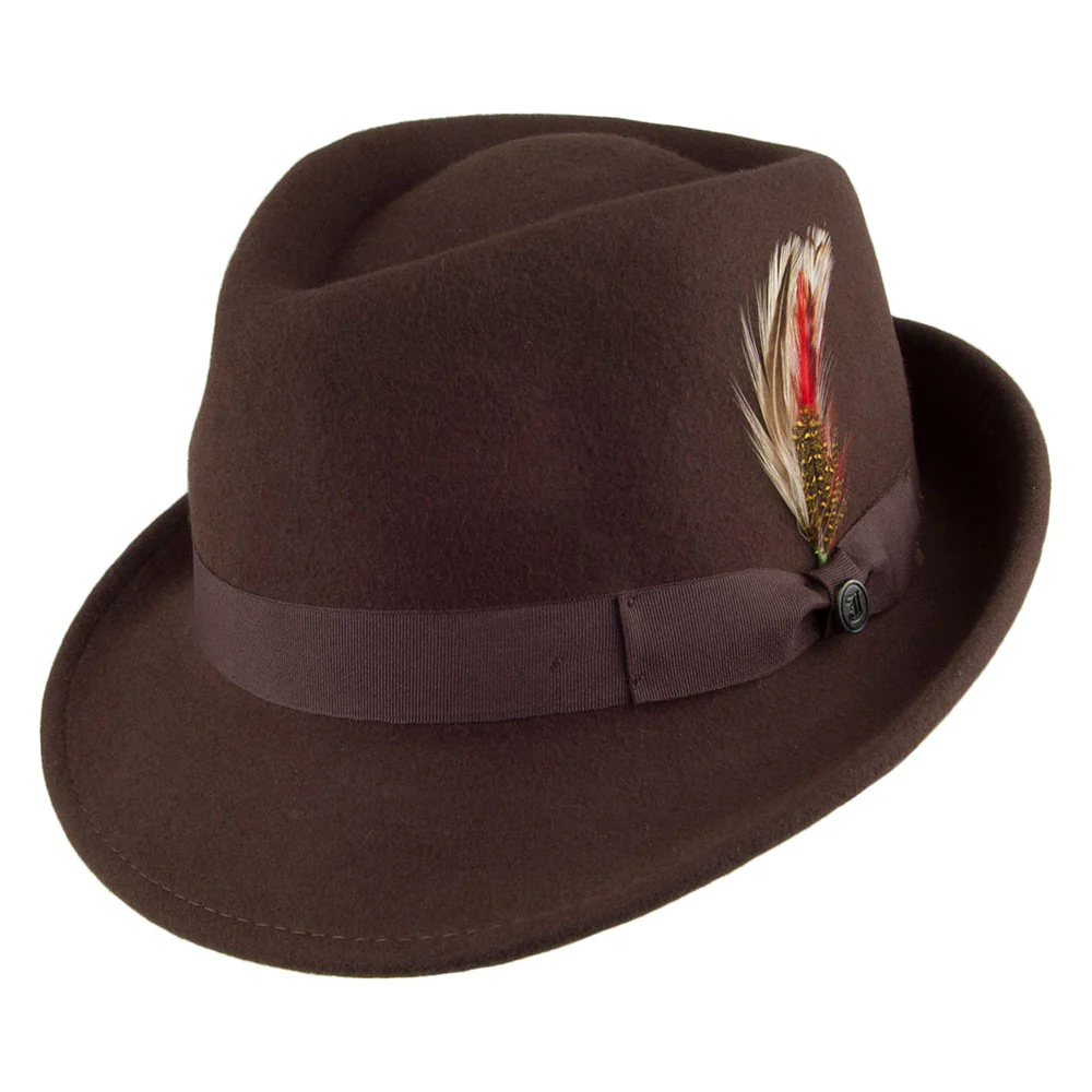 Jaxon & James Detroit Trilby Wollfilzhut Braun Großhandel