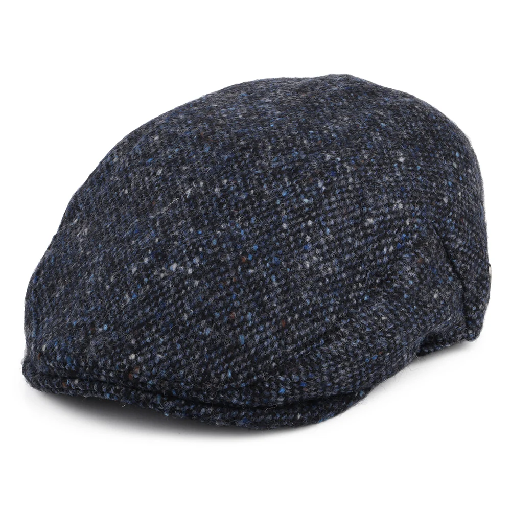 Jaxon & James Foyle Donegal Tweed Schiebermütze Marl - Blau-Schwarz