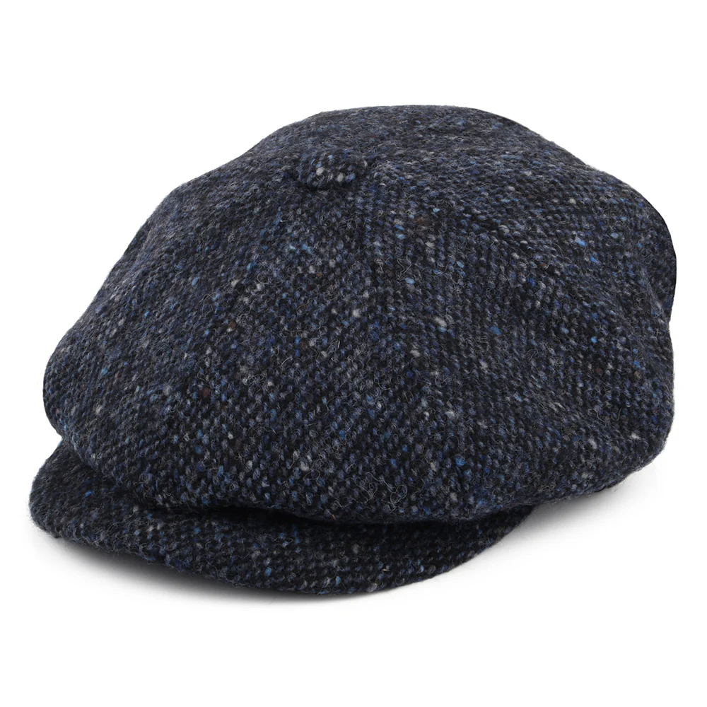 Jaxon & James Glenborin Donegal Tweed Ballonmütze Marl - Blau-Schwarz